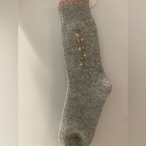 hand embroidered wool socks